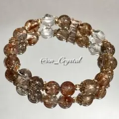高品質✨️】ブロンズルチル×サンストーン✨️デザインブレスレット 