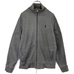 ラルフローレンPoloRalphLaurenジップスウェットジャケット灰ロゴ刺繍