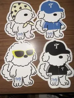 夜のひと笑い TRelly ポップアップ はくちゃん ステッカー 全4種セット