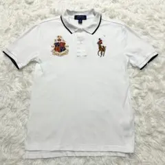 希少モデル ポロラルフローレン ポロシャツ ビッグポニー エンブレム 白