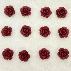 【本日限定❗️在庫整理大特価】辰砂　シナバー　薔薇　ビーズ　１２個　まとめ売り