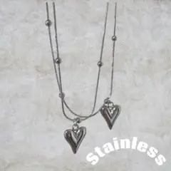 【金属アレルギー対応】ハートネックレス シルバーネックレスサージカルステンレス