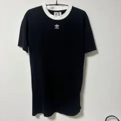 adidas アディダス　ロング　ワンピース　バックプリント　低身長