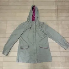 adidas フード付き ナイロンジャケット 薄茶×ピンク Mサイズ