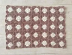 かぎ針編み 花模様 インテリアマット 約30cm×43cm