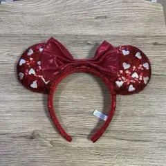 ディズニー ミニー カチューシャ 赤 ハート模様