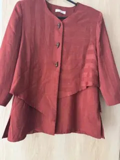 Ladies Fashion レイヤード風 チュニック オレンジ F