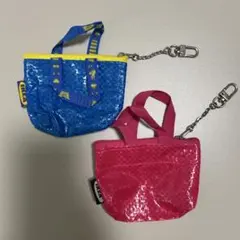 IKEAミニポーチ　2色セット　ピンク＆ブルー