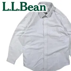 LL Bean LLビーン ブルーストライプ シワ防止加工 ボタンダウンシャツ
