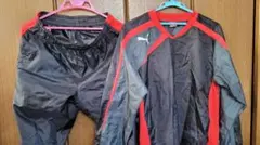 PUMA ピステ上下 黒/赤 トレーニングウエア セットアップ