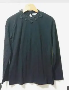 ブラック長袖トップス　長袖Tシャツ　LL