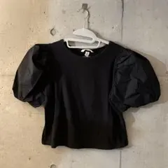 H&M パフスリーブ カットソー ブラック Mサイズのサムネイル