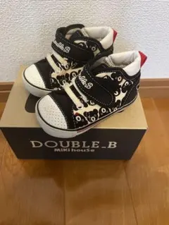 DOUBLE_B クマ柄スニーカー ブラック