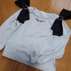 ALGY 水色 リボン付き 長袖カットソー