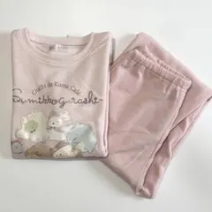 すみっコぐらし パジャマ ルームウェア 裏起毛 スウェット ピンク 150