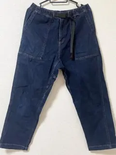 【GRAMICCI】ダークブルーデニムパンツ ウエストベルト付き