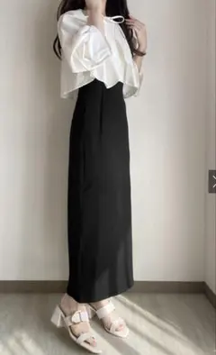 【新品タグ付き】バックスリットタイトスカートgm725 Mブラック