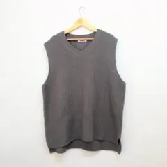 NO NEED ノーニード Ｖネック ニット ベスト グレー ユニセックス F