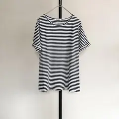 【ほとんど未使用】soclose♡半袖Tシャツボーダー 白＆ダークネイビーのサムネイル
