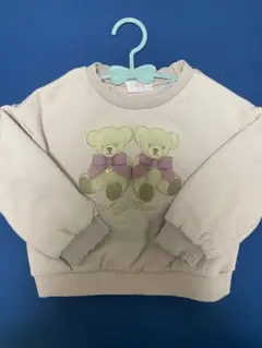 メゾピアノ　クマ　刺繍　トレーナー　110