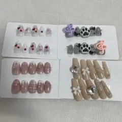 ネイルチップ　まとめ売り　ハンドメイド　 レディース　ロングチップ　ミニチップ
