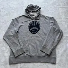 NIKE ナイキ フットボールロゴ パーカー M グレー 古着