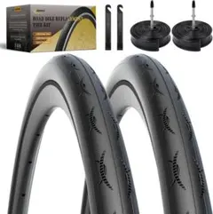 自転車 タイヤ 700x25C 2本 チューブ 2本 仏式 60mm パンク防止のサムネイル