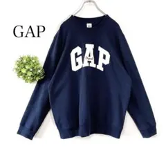 GAP 【Ｌ】トレーナー　裏起毛　スウェット　ロゴ　ネイビー