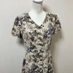 日本製　ハーモニカ　ロング　ワンピース　花　花柄　麻　綿　リネン　コットンのサムネイル