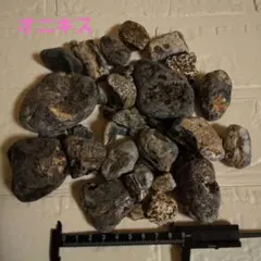 No.55 オニキス 中 茨城県海岸産 匿名配送 送料込 石ころ 黒メノウ 