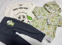 いないいないばあ ワンワン うーたん ロンT＆パンツ＆薄手パーカー 3点