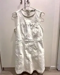 ZARA ホワイト ノースリーブ ミニワンピース