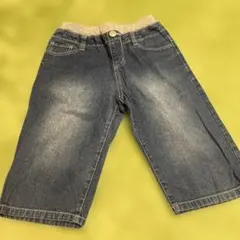 デニム ハーフパンツ ゴムウエスト