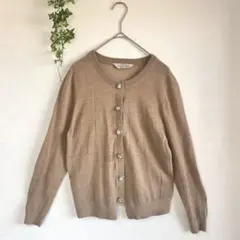 TORRAZZO DONNA トラッゾドンナ　美品ビジューカーディガン リネン混