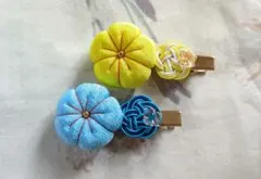 花デザインの和装用ヘアクリップセット ちりめん細工　☆6