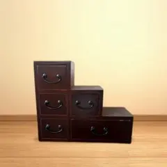 ミニチェスト 小物入れ 木製 和風 アンティーク調 引き出し インテリア 収納
