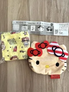 ハローキティ　ガチャガチャ2個セット　日焼けキティ　フェイスポーチ　バンダナ