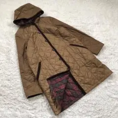 HUMAN WOMAN(M)総柄 総裏 キルティング ダウンコート ロング