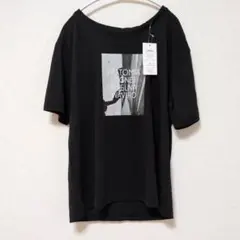 フォトプリント 半袖Tシャツ ブラック M〜L