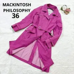 マッキントッシュフィロソフィー ステンカラーコート トレンチコート S ピンク