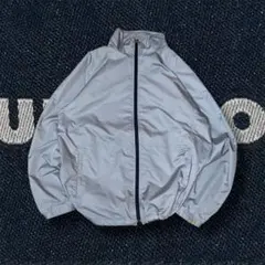 90s OLD UNIQLO シルバーナイロンジャケット ドローコード M 短丈