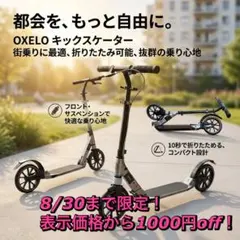 美品セット OXELO C900 大人用キックスケーター ＋ 高機能LEDライト