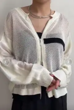 eimee law■布帛MIXメッシュニットブルゾンのサムネイル