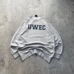 USA古着 UWEC プリント スウェット トレーナー グレー XLサイズ