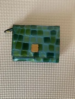 新品！最上級 シャインクロコダイル ターコイズ ミニウォレット L字