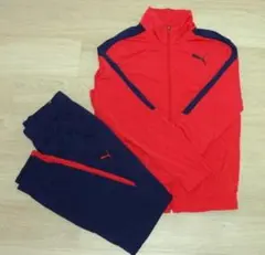 《美品》数回着用 PUMA ジャージ 上下セット レッド ネイビー M 赤 紺のサムネイル