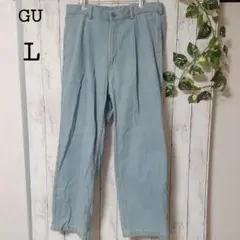GU ストレートデニム ライトブルー シンプル カジュアル L