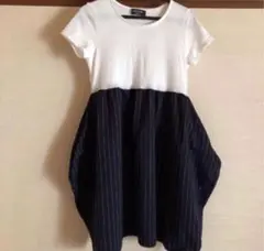 COMME CA ISM コムサイズム 女の子 半袖ドッキングワンピース 120