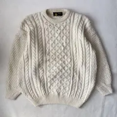 イングランド製 アラン ウール セーター フィッシャーマン ケーブル編み