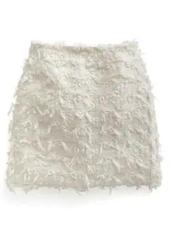 GRL インパン裏地付フリンジツイードミニスカート[ai138]